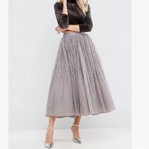 NWT! asos prom party tulle skirt w embellishment 2